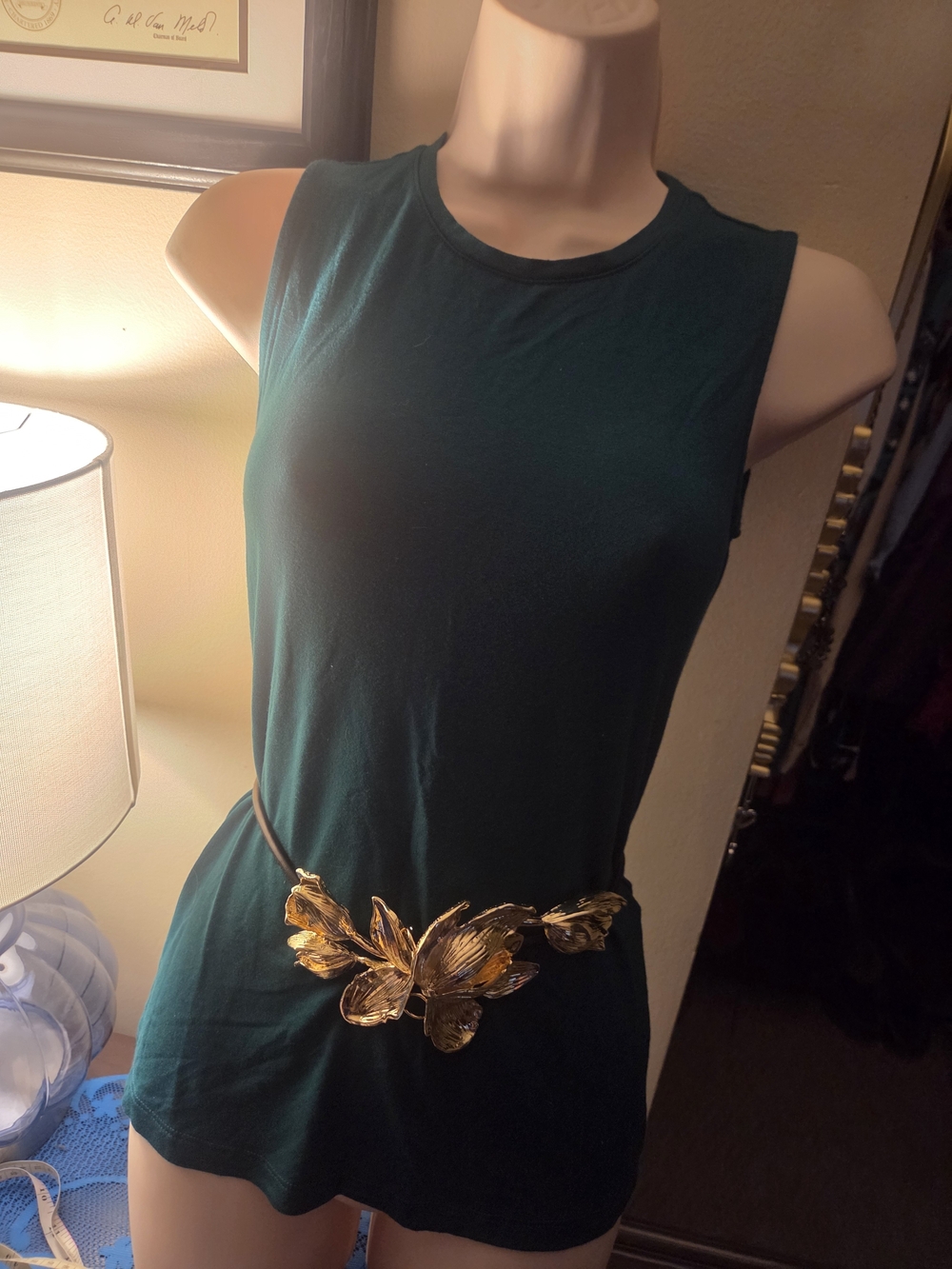 Chicwish Gold Leaf Floral Waist Belt
